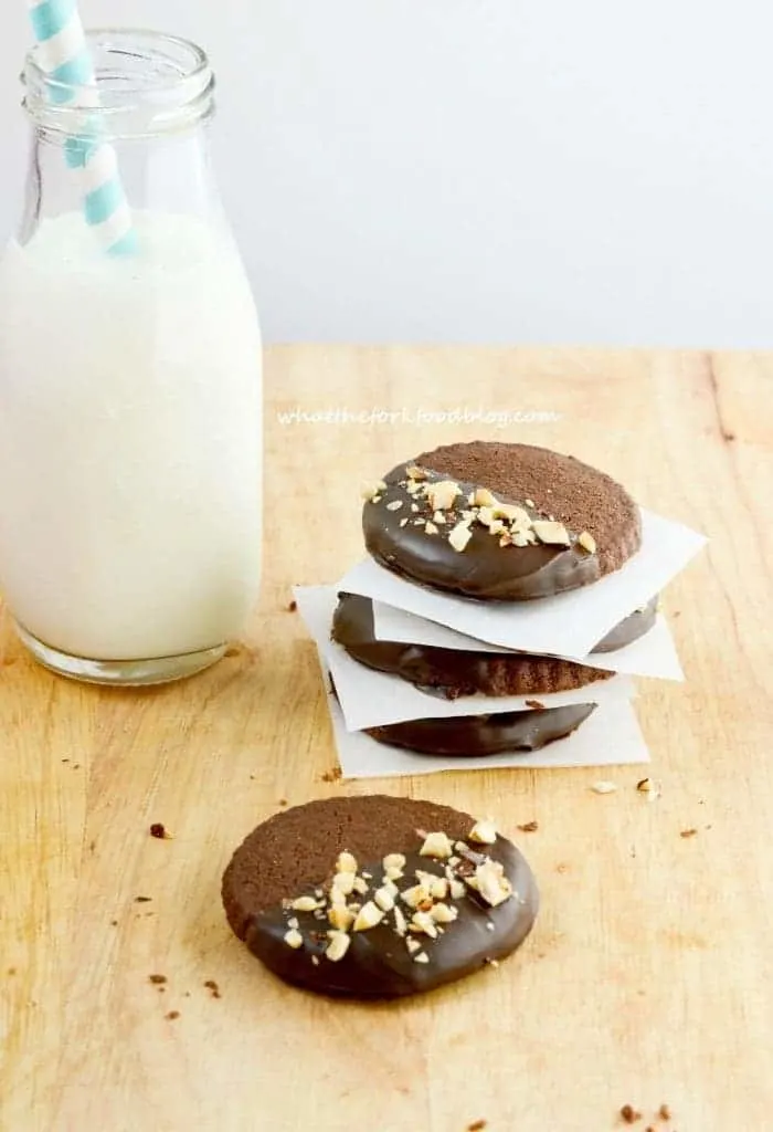 Chocolate Hazelnut Shortbread Cookies from What The Fork Food Blog