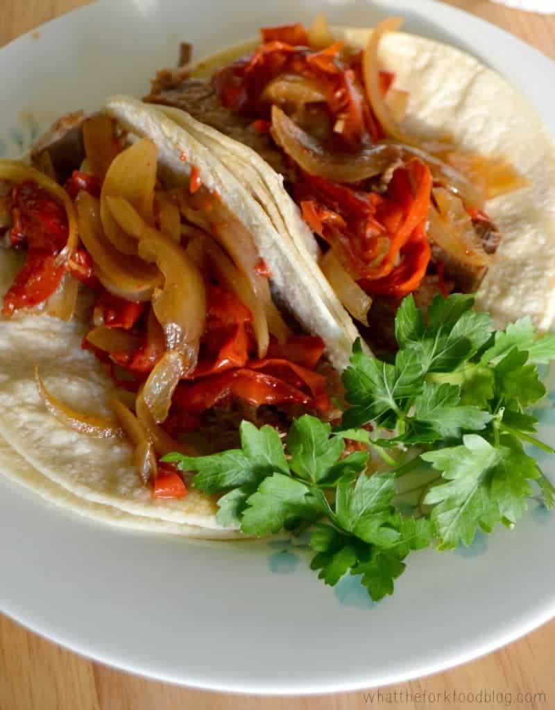 Crockpot Beef Fajitas from What The Fork Food Blog