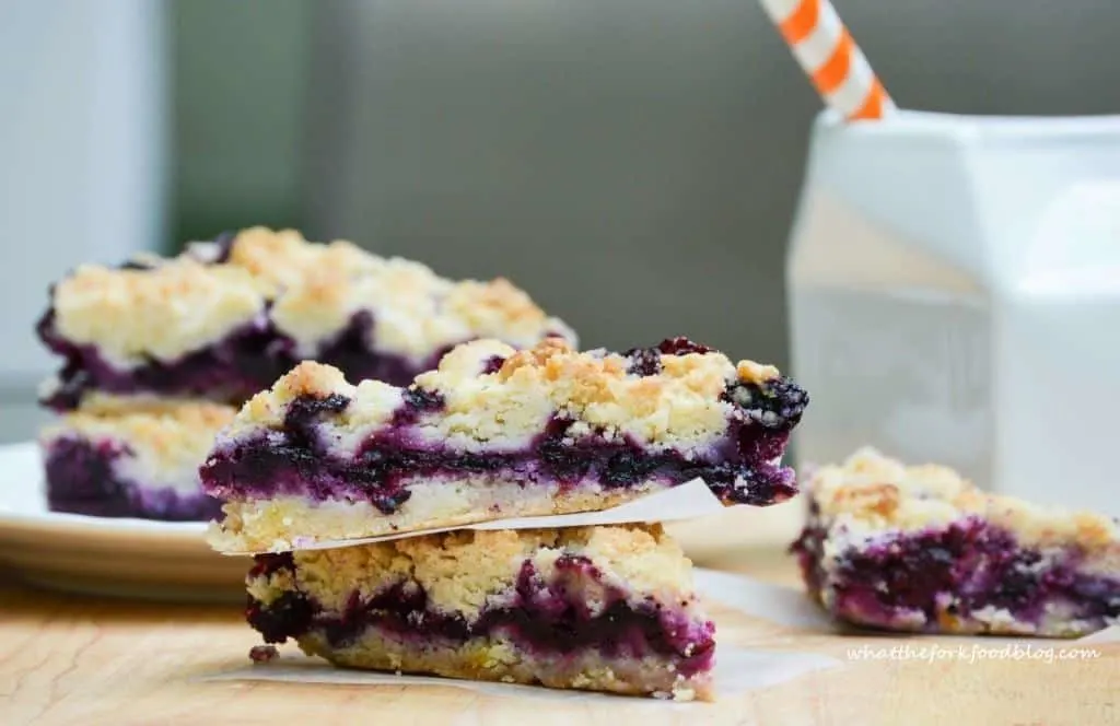 Blueberry Crumble Bars from What The Fork Food Blog