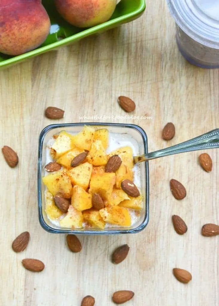 Peach Pie Overnight Oats from What The Fork Food Blog
