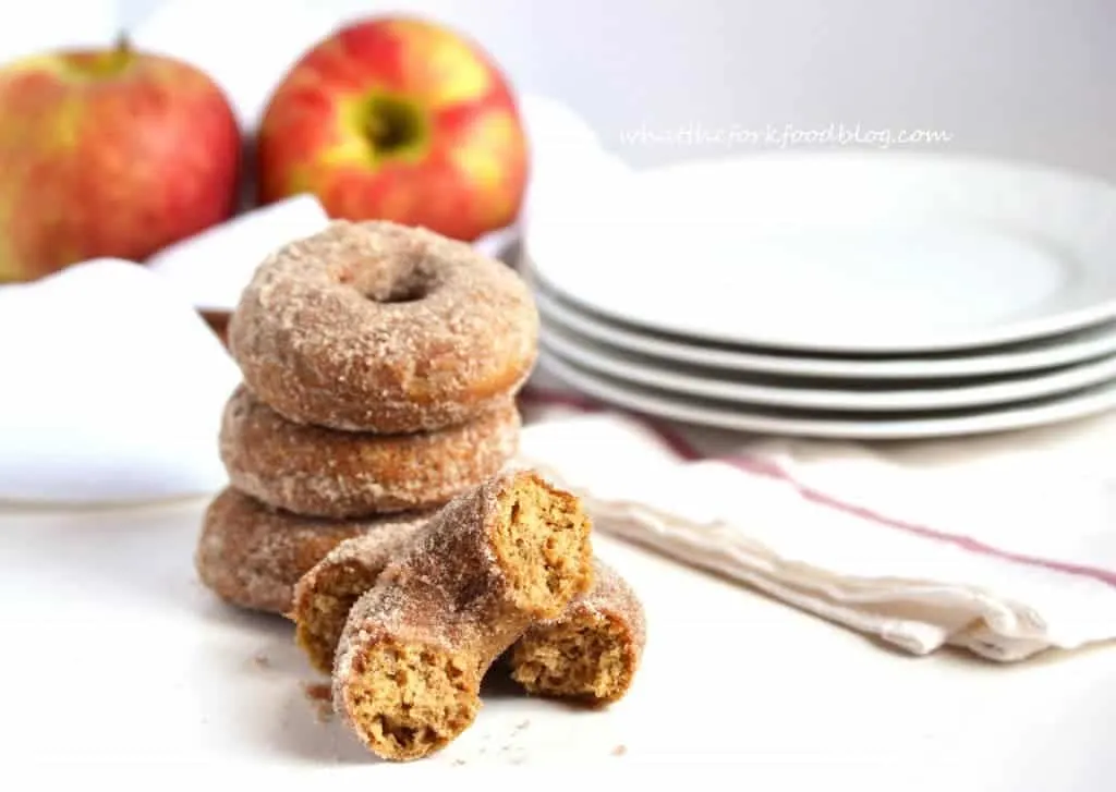 Stack of gluten free apple cider donuts