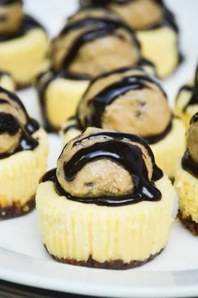 Chocolate Chip Cookie Dough Mini Cheesecakes from What The Fork Food Blog