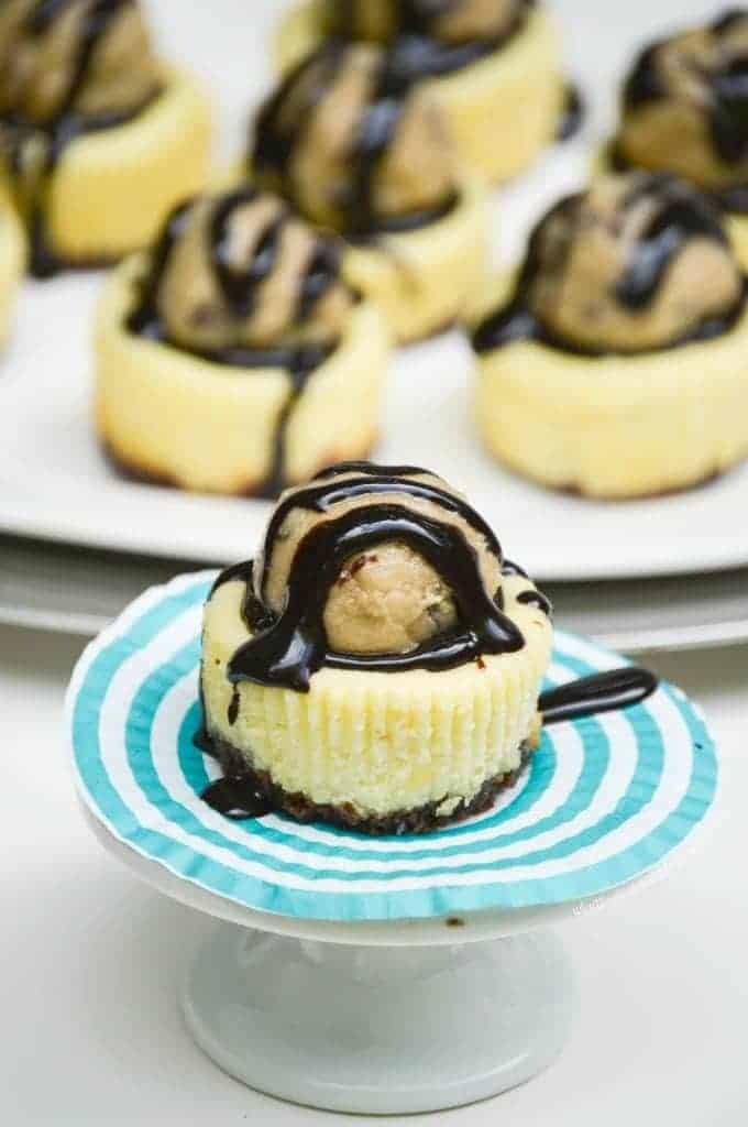 Chocolate Chip Cookie Dough Mini Cheesecakes from What The Fork Food Blog