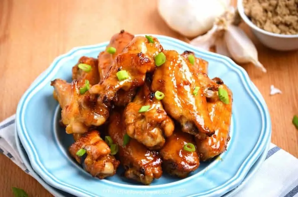 Sticky Asian Garlic Wings from What The Fork Food Blog