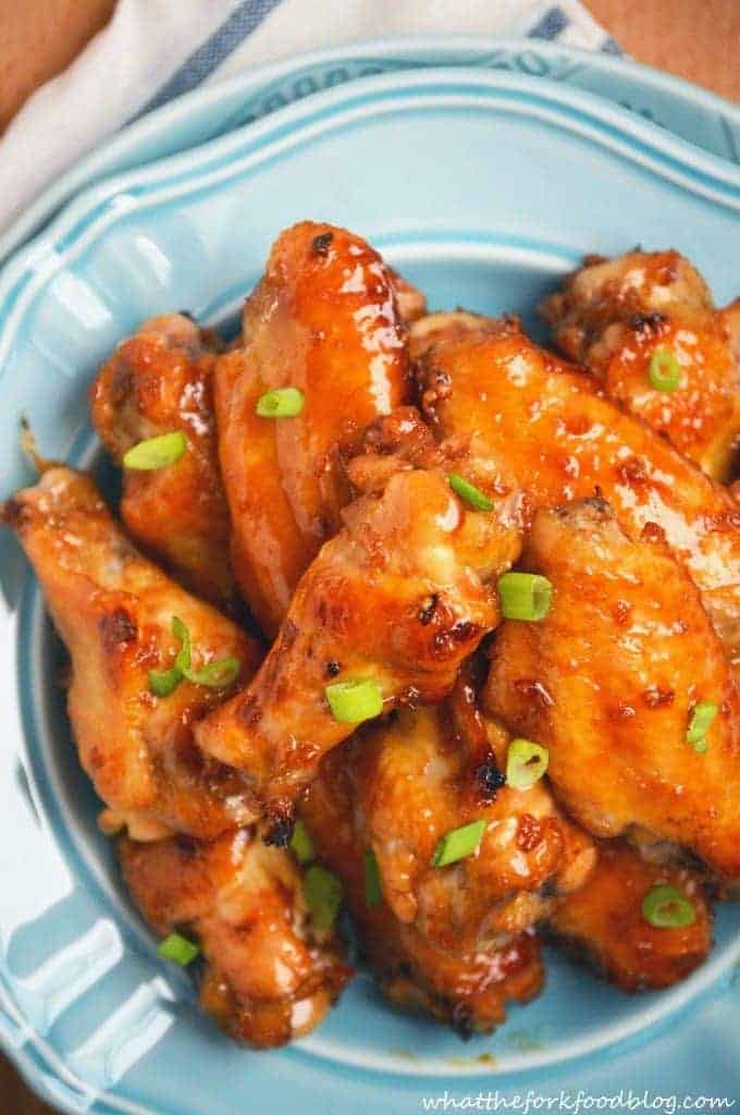 Sticky Asian Garlic Wings from What The Fork Food Blog