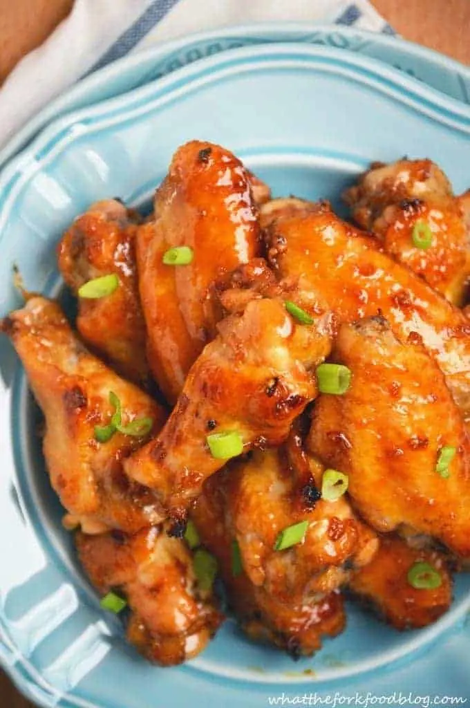 Sticky Asian Garlic Wings from What The Fork Food Blog