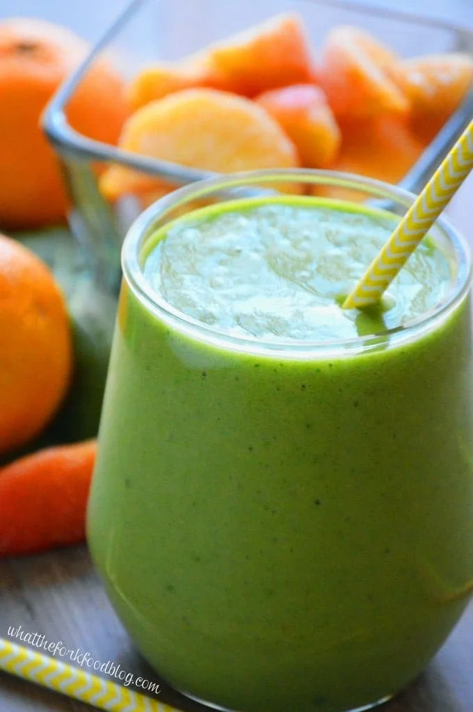 Peach Green Smoothie from What The Fork Food Blog