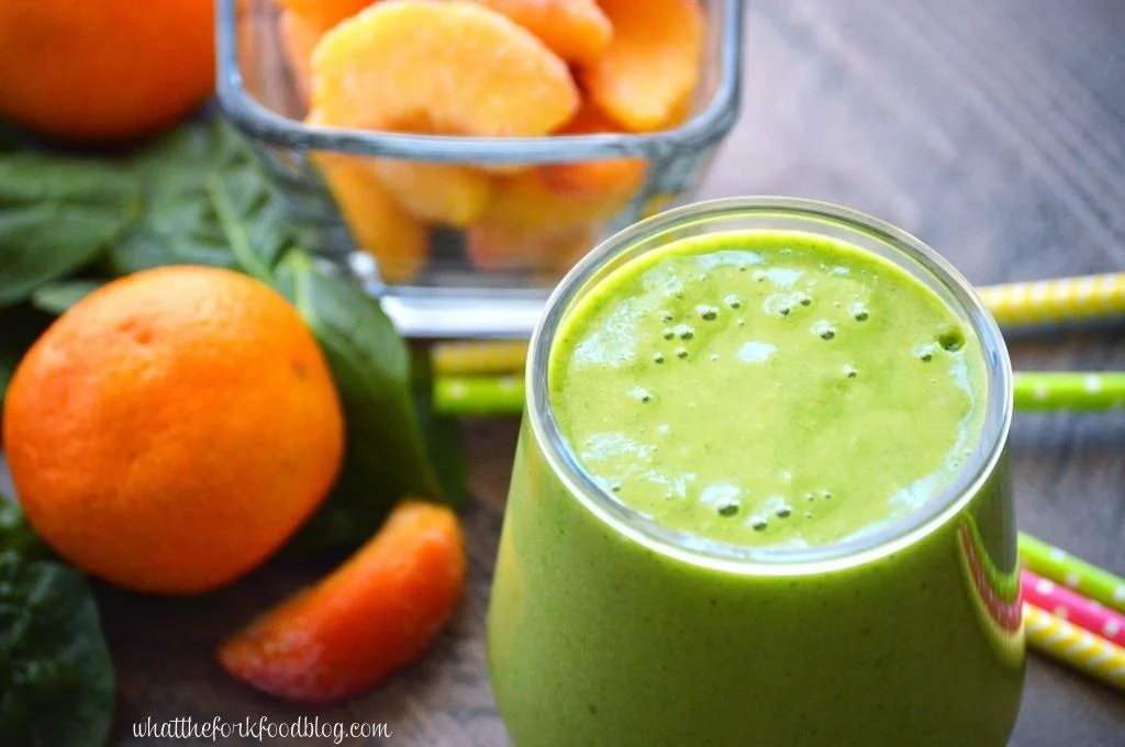 Peach Green Smoothie - What The Fork Food Blog