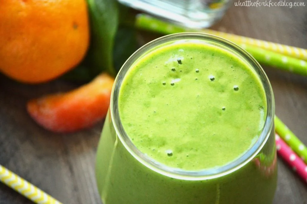 Peach Green Smoothie from What The Fork Food Blog