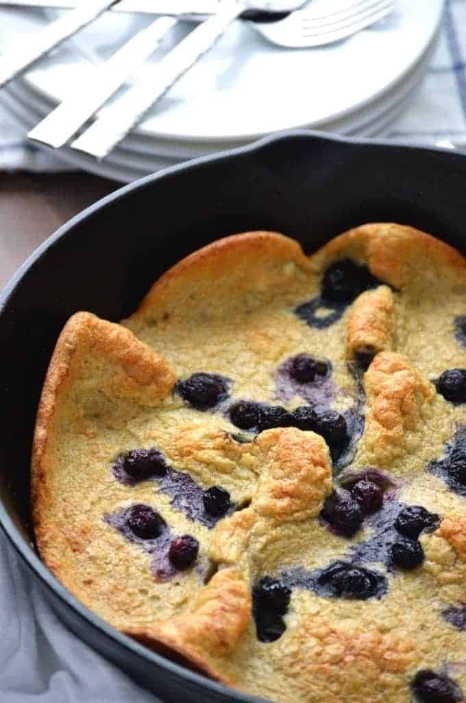 Gluten Free Blueberry Dutch Baby from What The Fork Food Blog