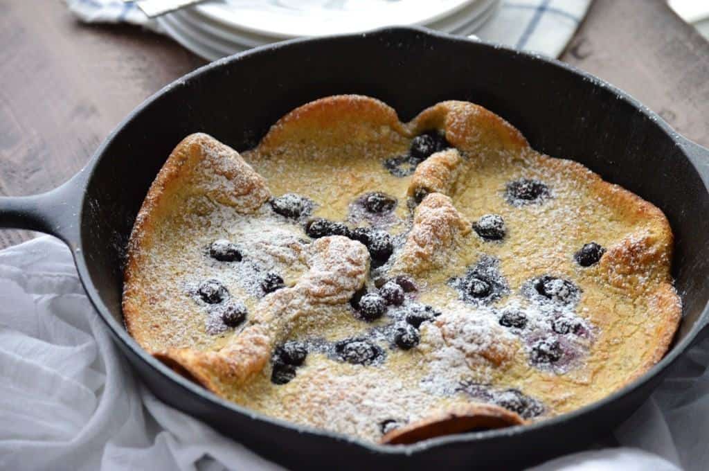 Gluten Free Blueberry Dutch Baby from What The Fork Food Blog