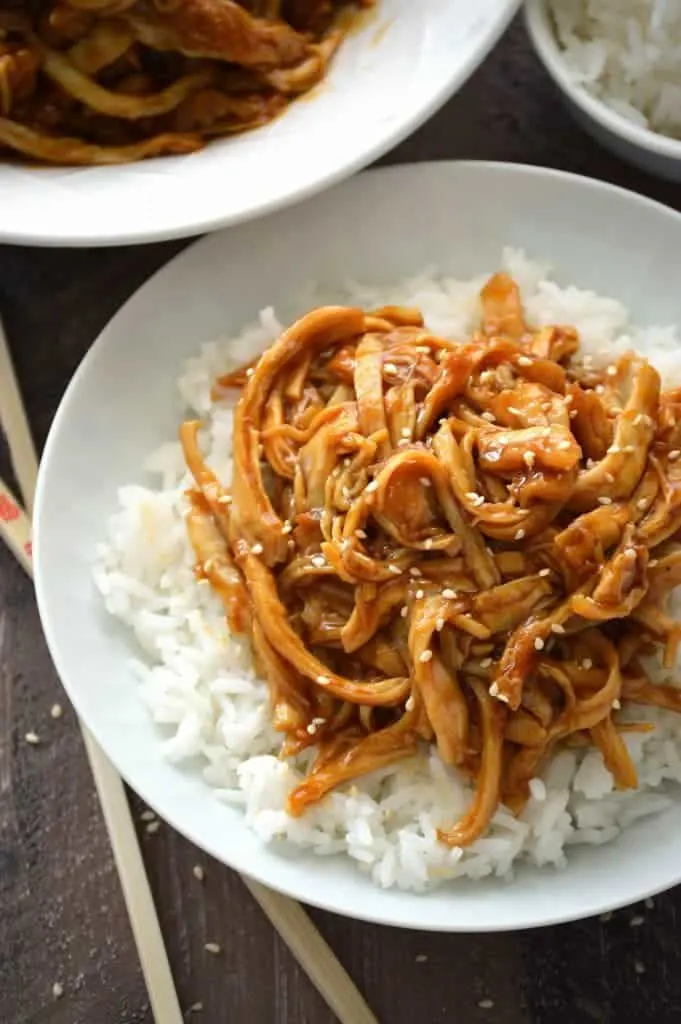 Plated Crock Pot Teriyaki Chicken