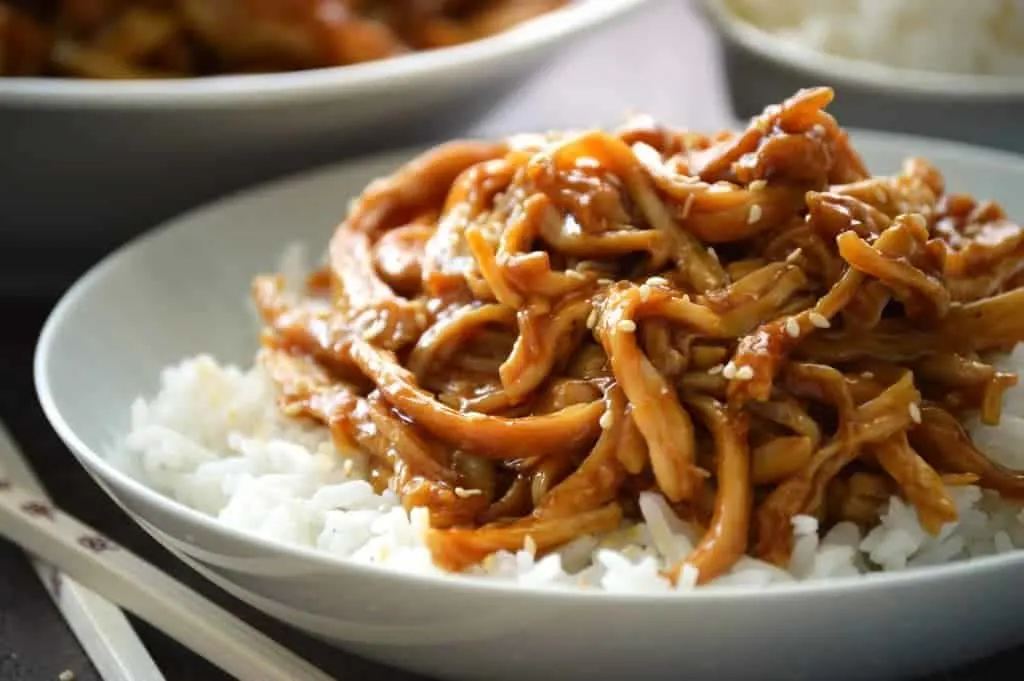 Crock Pot Teriyaki Chicken up close shot