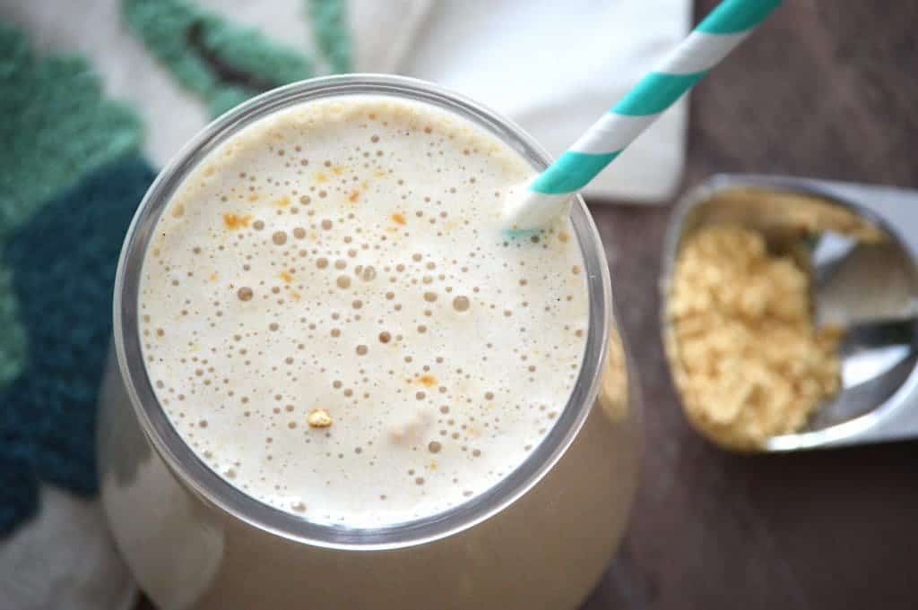 Peanut Butter Banana Oatmeal Smoothie from What The Fork Food Blog