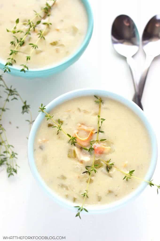 New England Clam Chowder from What The Fork Food Blog | @WhatTheForkBlog | whattheforkfoodbog.com