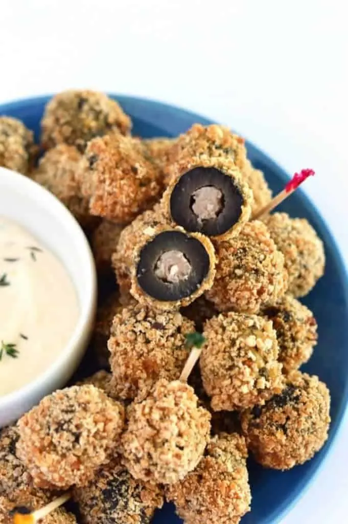 Sausage Stuffed Fried Olives from What The Fork Food Blog | @WhatTheForkBlog | whattheforkfoodblog.com