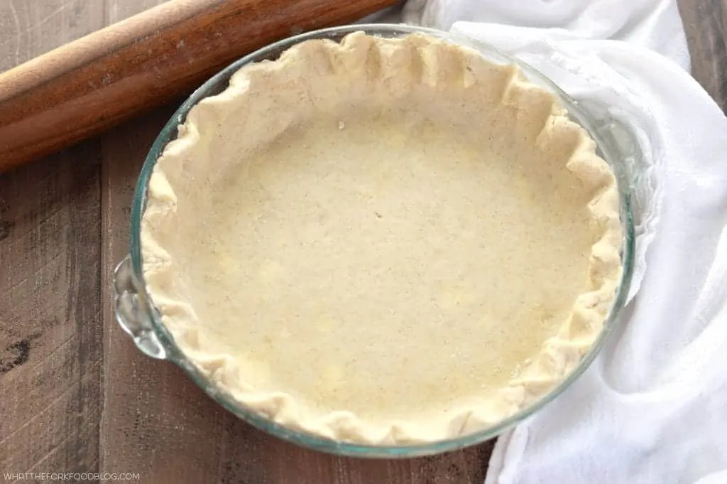 Gluten Free Pie Crust in a glass pie dish