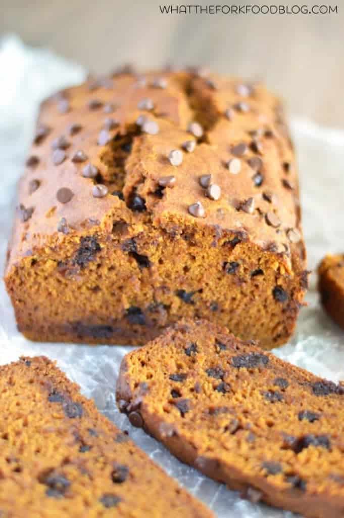 Pumpkin Chocolate Chip Bread (gluten free and dairy free) from What The Fork Food Blog | @WhatTheForkBlog | whattheforkfoodblog.com