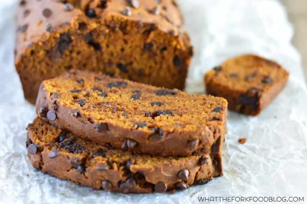 Pumpkin Chocolate Chip Bread (gluten free and dairy free) from What The Fork Food Blog | @WhatTheForkBlog | whattheforkfoodblog.com