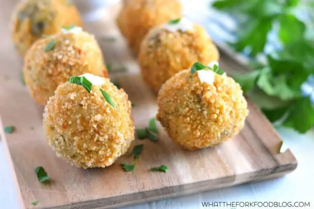 Spinach and Artichoke Risotto Balls (gluten free) from What The Fork Food Blog | whattheforkfoodblog.com