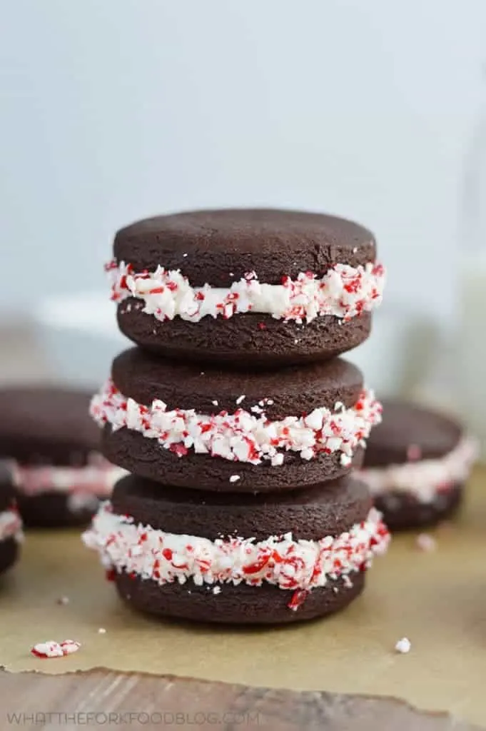 Chocolate Peppermint Sandwich Cookies (gluten free and dairy free) from What The Fork Food Blog | whattheforkfoodblog.com