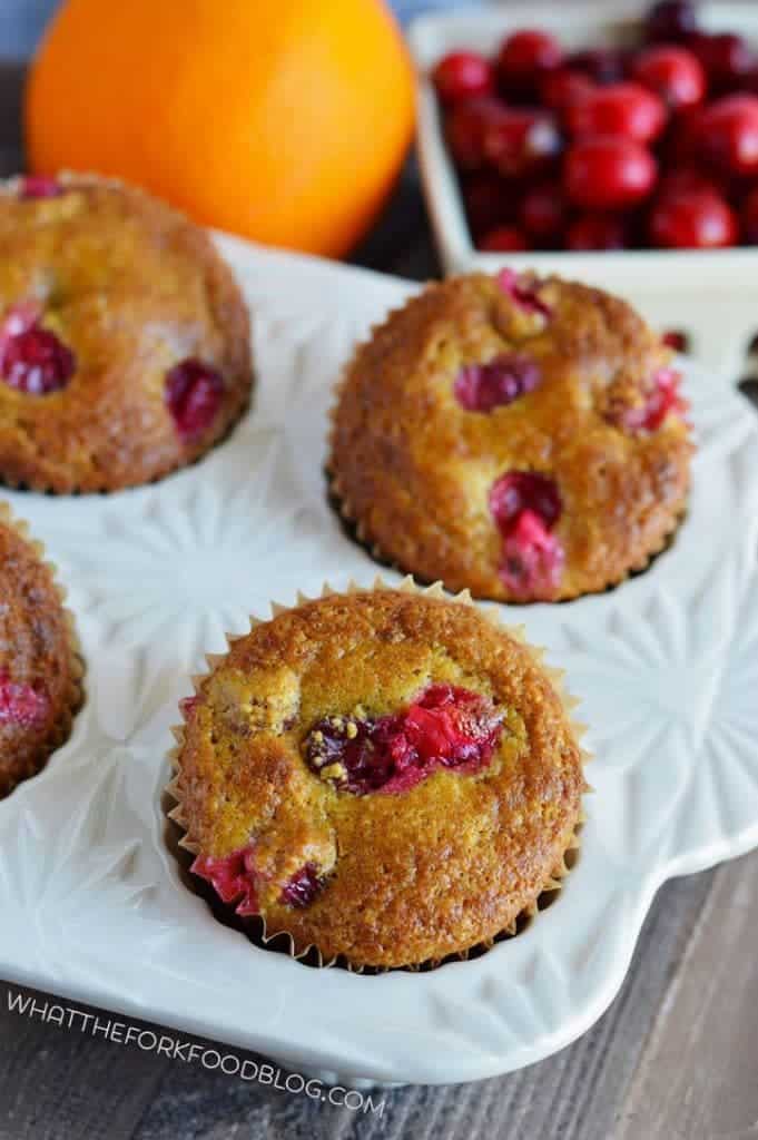 Grain Free Cranberry Orange Muffins from What The Fork Food Blog | whattheforkfoodblog.com