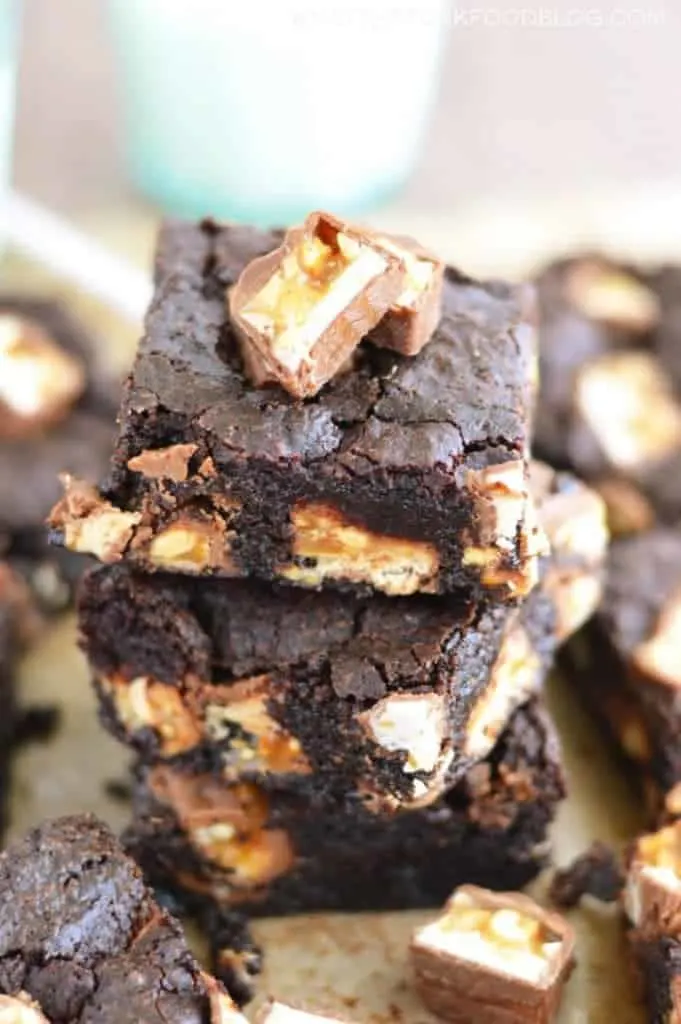 Snickers Brownies from What The Fork Food Blog | whattheforkfoodblog.com