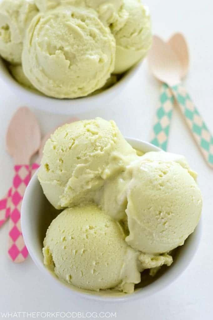 Vegan Avocado Ice Cream (dairy free + gluten free) from What The Fork Food Blog | whattheforkfoodblog.com