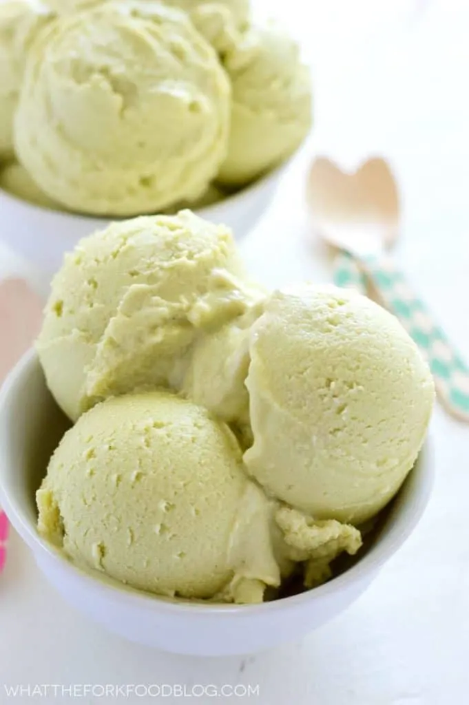 Vegan Avocado Ice Cream (dairy free + gluten free) from What The Fork Food Blog | whattheforkfoodblog.com