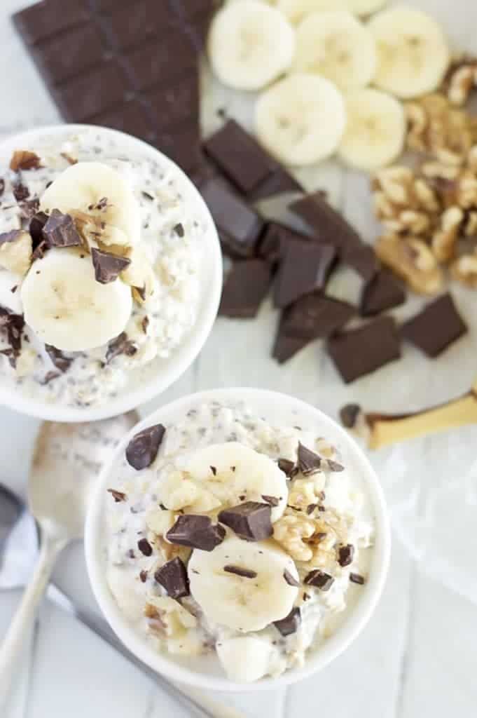 Gluten Free Chunky Monkey Overnight Oats from @whattheforkblog | whattheforkfoodblog.com