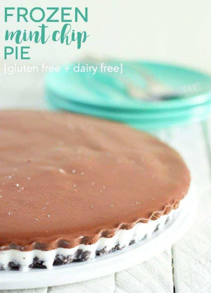Frozen Mint Chip Pie (gluten free and dairy free) from What The Fork Food Blog | whattheforkfoodblog.com