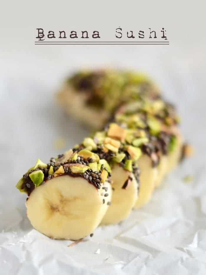 Banana Sushi plus 30 healthy after-school snacks on @whattheforkblog | whattheforkfoodblog.com