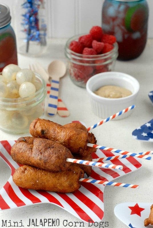 Gluten Free Jalapeno Mini Corn Dogs plus MORE gluten free snacks and appetizers perfect for game day or parties! | @whattheforkblog | whattheforkfoodblog | game day food | party food | gluten free appetizers | gluten free snacks | finger foods and dips