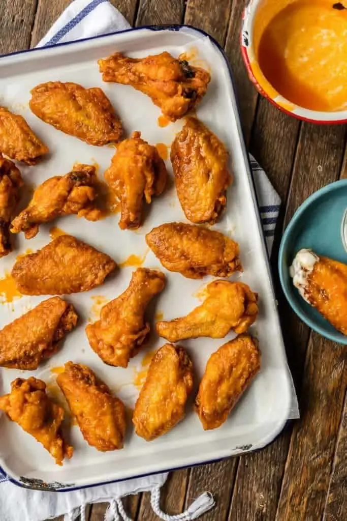 Gluten Free Fried Buffalo Chicken Wings plus MORE gluten free snacks and gluten free game day appetizers | @whattheforkblog | whattheforkfoodblog | game day food | party food | gluten free appetizers | gluten free snacks | finger foods and dips | party snacks | party food