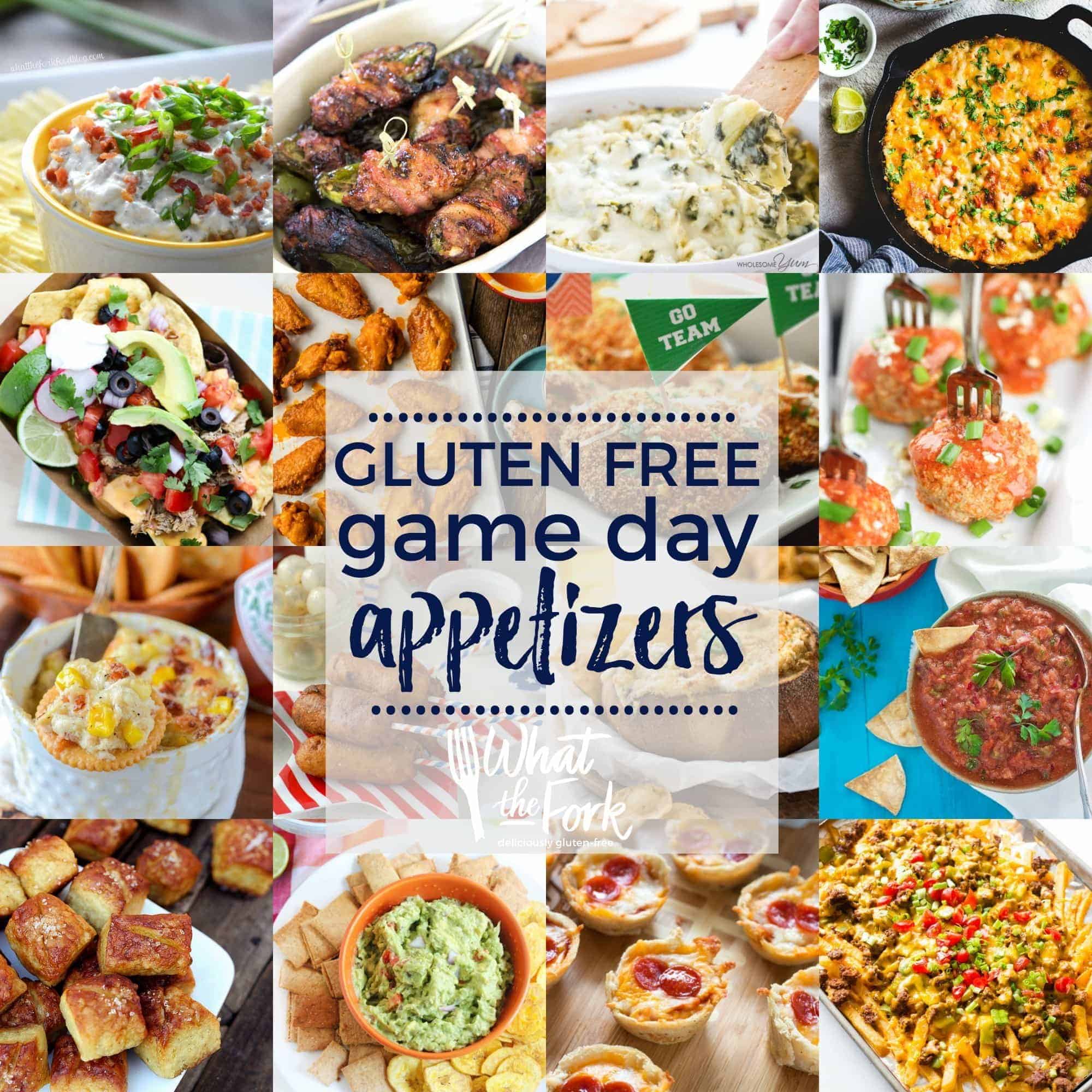 All the gluten free snacks and gluten free game day appetizers you need to get your party started! | @whattheforkblog | whattheforkfoodblog | game day food | party food | gluten free appetizers | gluten free snacks | finger foods and dips | party snacks | party food