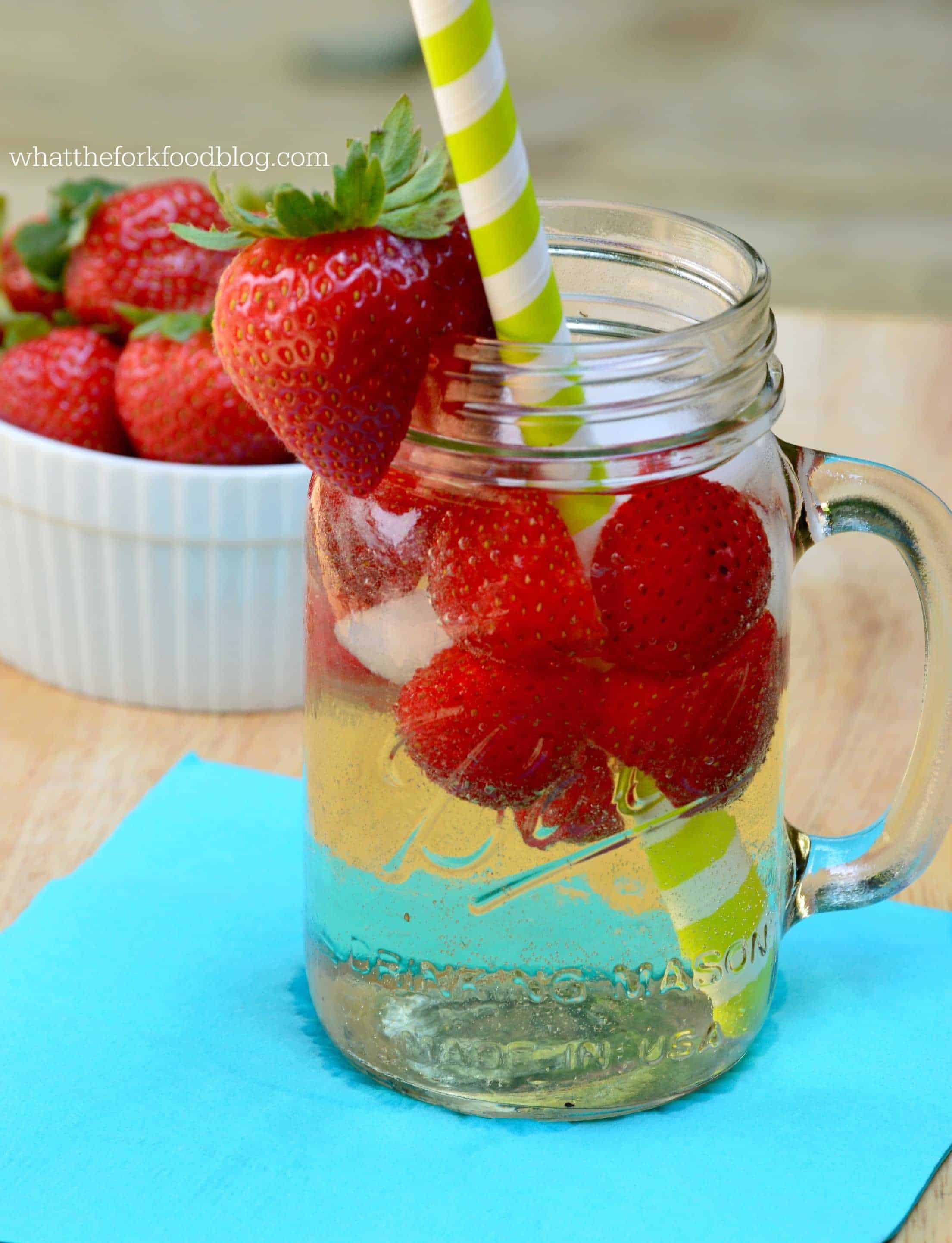 Strawberrry Moscato Spritzer from What The Fork Food Blog