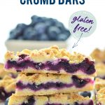 Gluten Free Blueberry Crumb Bars image with text for Pinterest