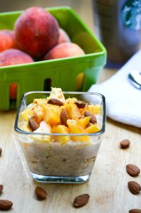 Peach Pie Overnight Oats from What The Fork Food Blog