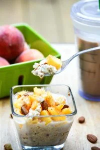 Peach Pie Overnight Oats from What The Fork Food Blog