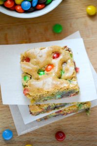 Brown Sugar Blondies with M&M's from What The Fork Food Blog