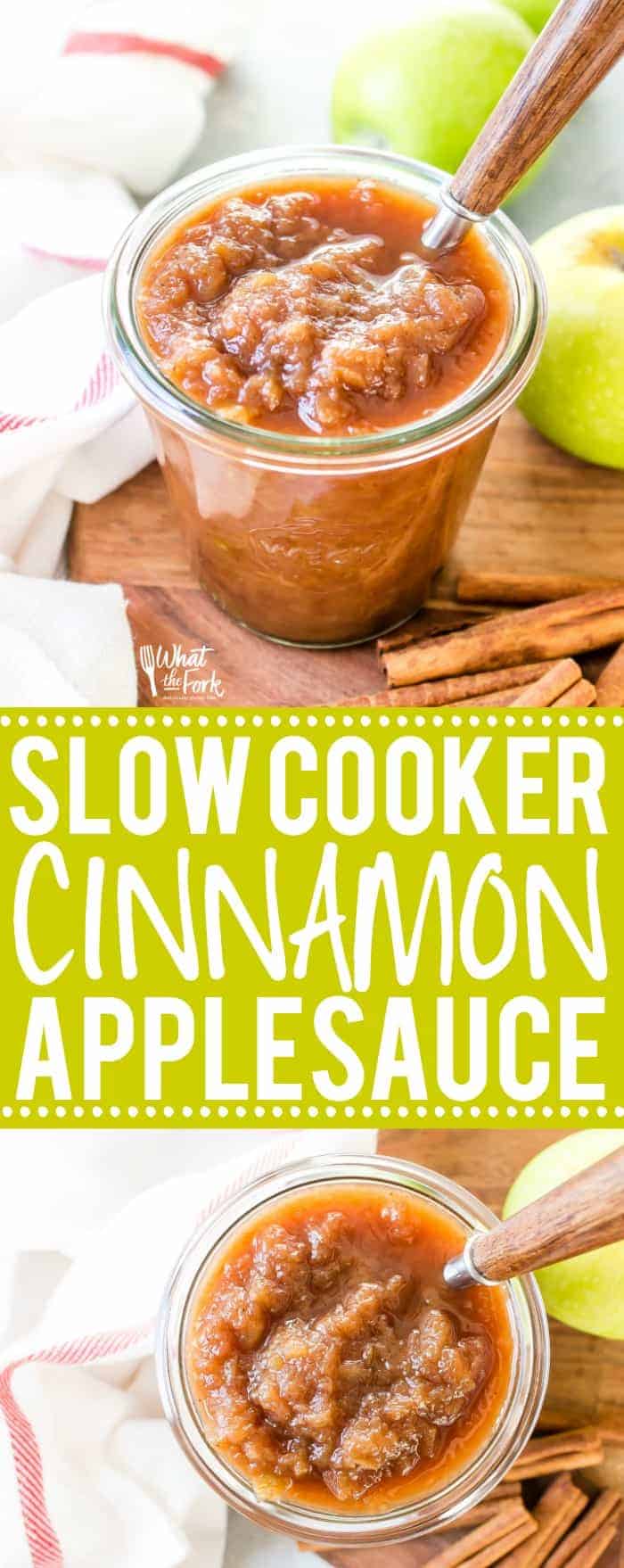 The Best Slow Cooker Cinnamon Applesauce from What The Fork Food Blog | @whattheforkblog | whattheforkfoodblog.com | homemade applesauce | crock pot applesauce | how to make applesauce in a slow cooker | how to make applesauce in a crock pot | how to make applesauce | applesauce with cinnamon | applesauce recipe | recipe for applesauce | easy applesauce recipe