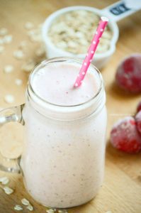 Strawberry Banana Oatmeal Smoothies from What The Fork Food Blog