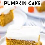 Easy Gluten Free Pumpkin Cake image with text for Pinterest