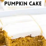 Easy Gluten Free Pumpkin Cake image with text for Pinterest