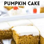 Easy Gluten Free Pumpkin Cake image with text for Pinterest