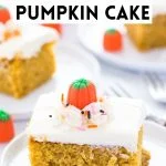 Easy Gluten Free Pumpkin Cake image with text for Pinterest