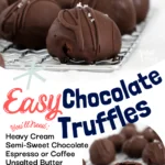 chocolate truffles collage image with text for Pinterest