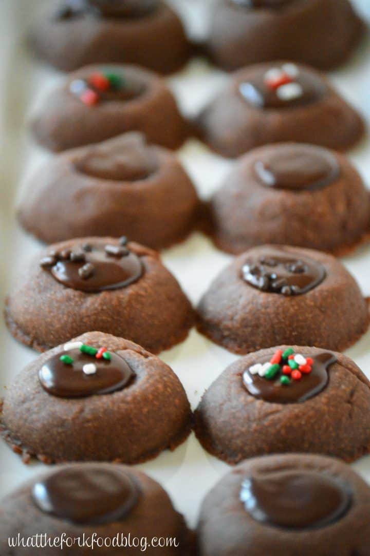 Double Chocolate Thumbprint Cookies What the Fork