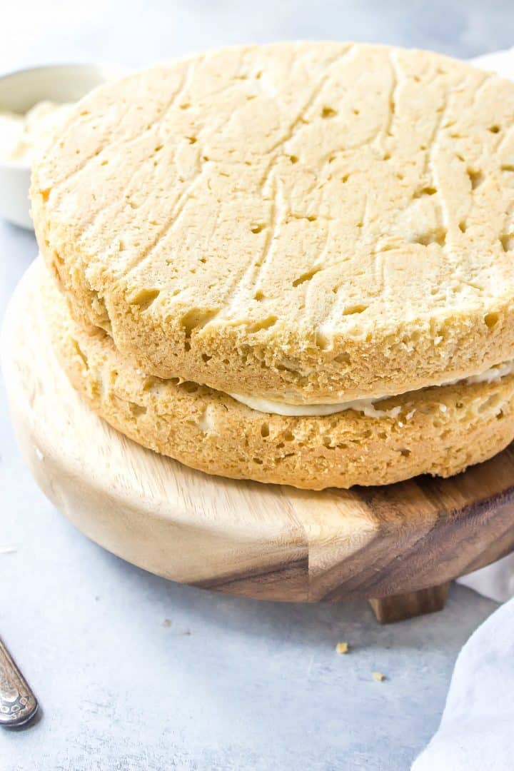 Eggnog Cake with White Chocolate Ganache Whipped Cream Frosting What