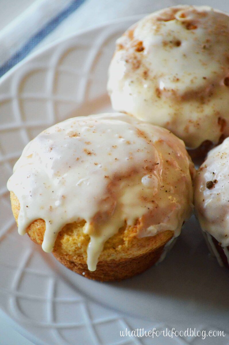 Eggnog Muffins with Eggnog Glaze What the Fork